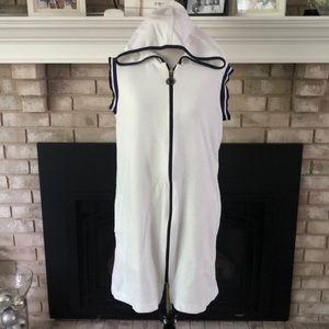 Dotti White Front Zip Hooded Swim Cover size S